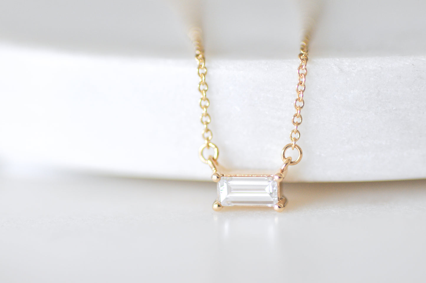 Lab Diamond Baguette Necklace