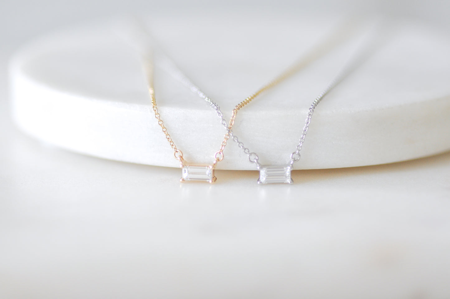 Lab Diamond Baguette Necklace
