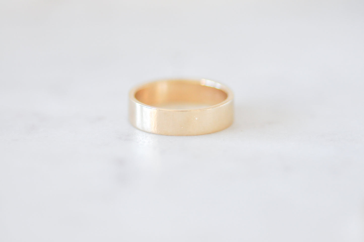 5mm Flat Mini Cigar Yellow Gold Band