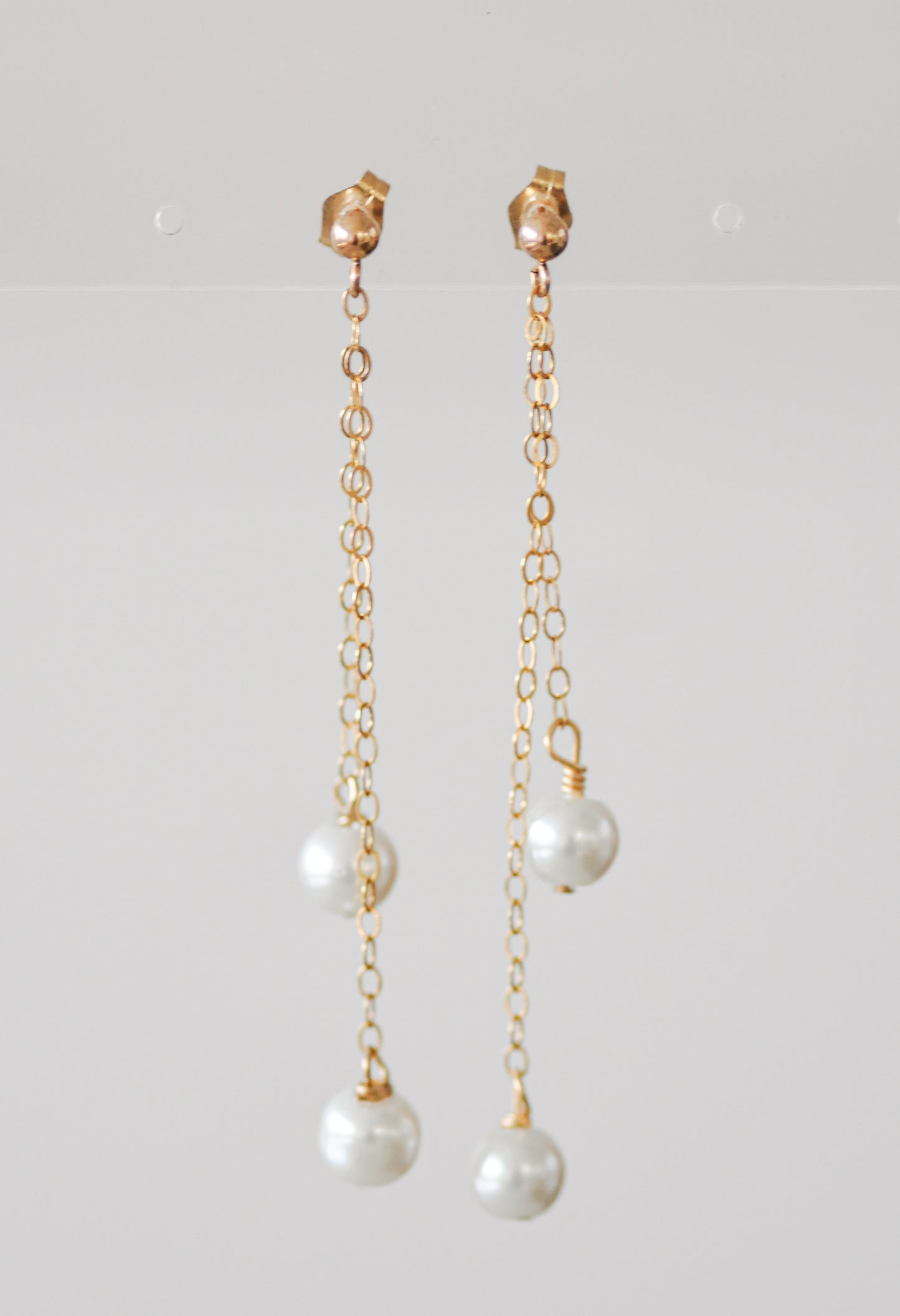 Double Pearl Chain Dangle