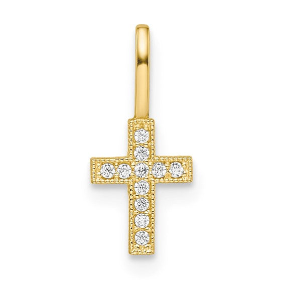 14k CZ Cross Pendant (Zapped add on)